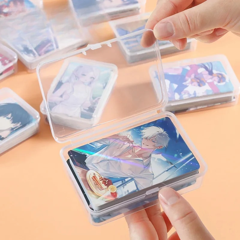 1Pc 방진 스토리지 씰 스티커 주최자 Kpop Girl 3 인치 Photocard Boy Game Card 용 투명 플라스틱 클램 쉘 박스