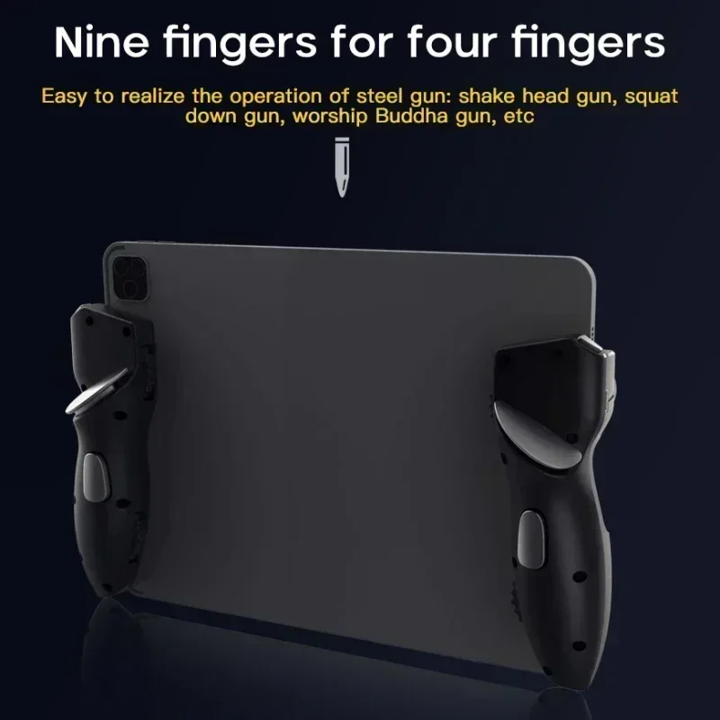 MEMO AK-PAD8K 6 Finger Gamepad Joystick Button Controller Aim Shooting L1R1 Game Trigger Handle for IPad IOS Android Tablet PUBG