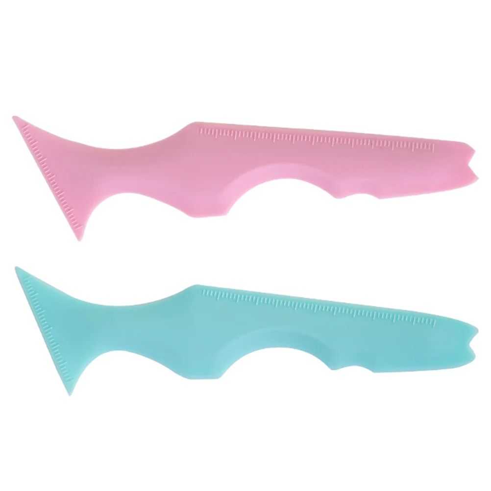 2 Pcs Silicone Beauty Ruler Eyeliner Stencil Tool Set Lip Liner Stencils For Makeup with Wings Eyebrow Aid Silica Gel Template