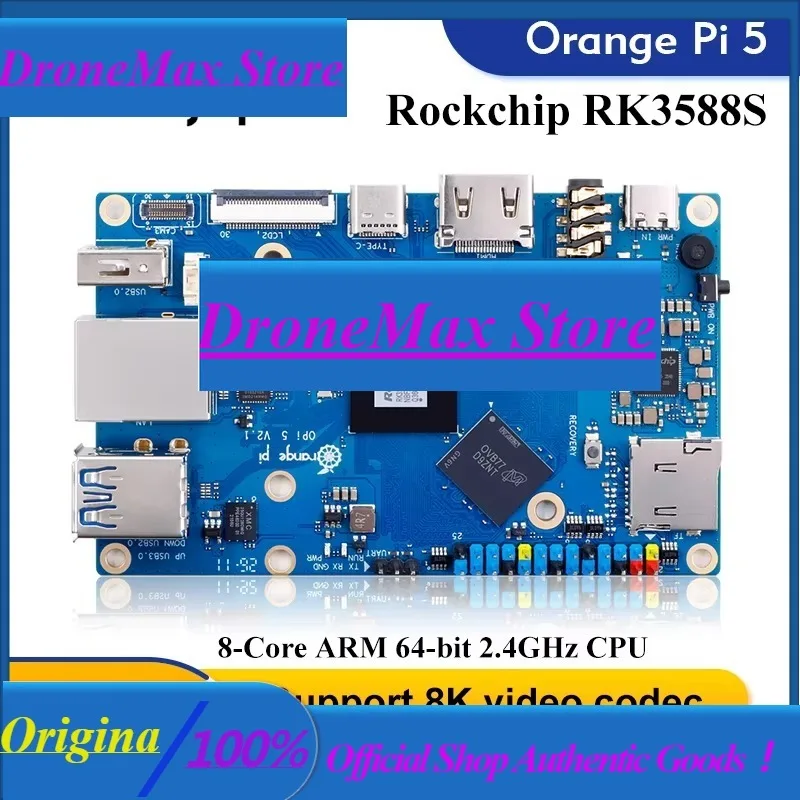 DroMaOrange Pi 5 8GB RAM V2.1 Version Single Board Computer RK3588S LPDDR5 Support 8K Video Orange Pi5 Development Board