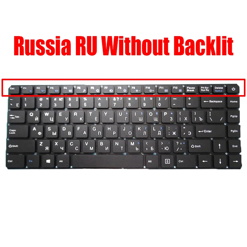 New Without Backlit US RU Laptop Replacement Keyboard For Chuwi For LapBook Pro 14.1 CWI530 English Russia Black