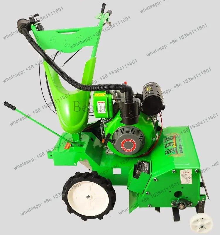 FG17Micro tillage weeding small household cultivator rotary tiller hard land turning new four-wheel drive scarifier