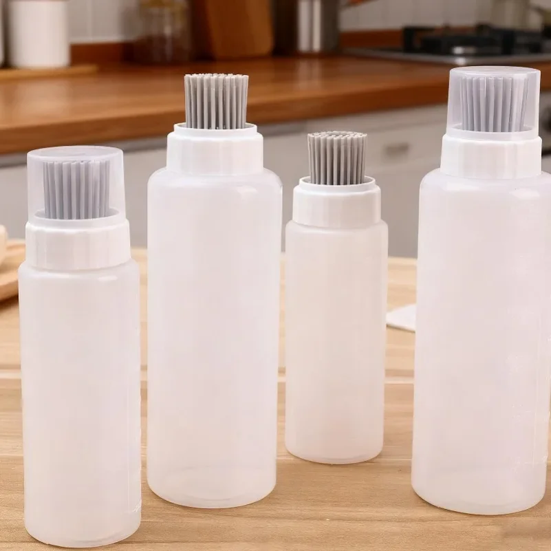 

Silicone Oil Bottle with Barbecue Brush Oil Dispenser Bottle Portable Outdoor Picnic BBQ Accessories Kitchen Frying Baking Tools