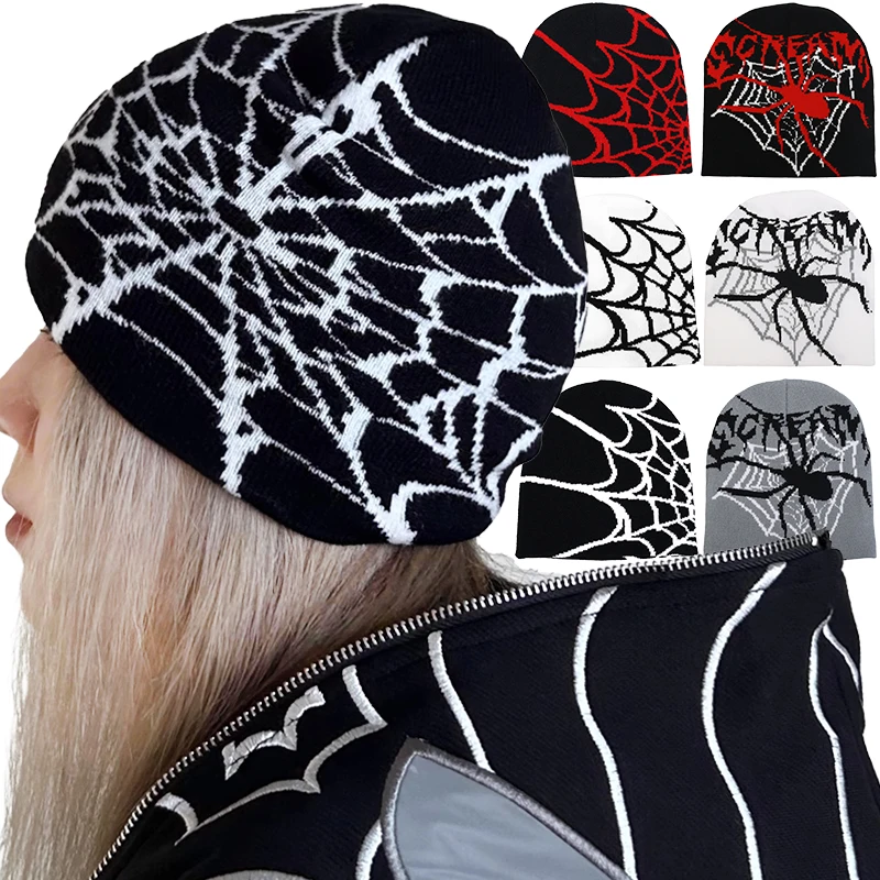 Cool Spider Web Hat Unisex Resist Cold Beanie Hip Hop Warm Sports Caps Ear Protection Knitted Hats Autumn Winter Thermal Bonnet