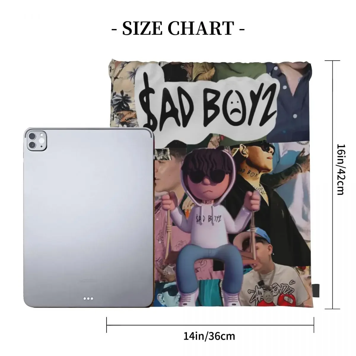 Mochilas Junior H Merch Sad Boyz, bolsas portátiles multifunción con cordón, bolsa deportiva, bolsas para libros para hombre, mujer, estudiantes