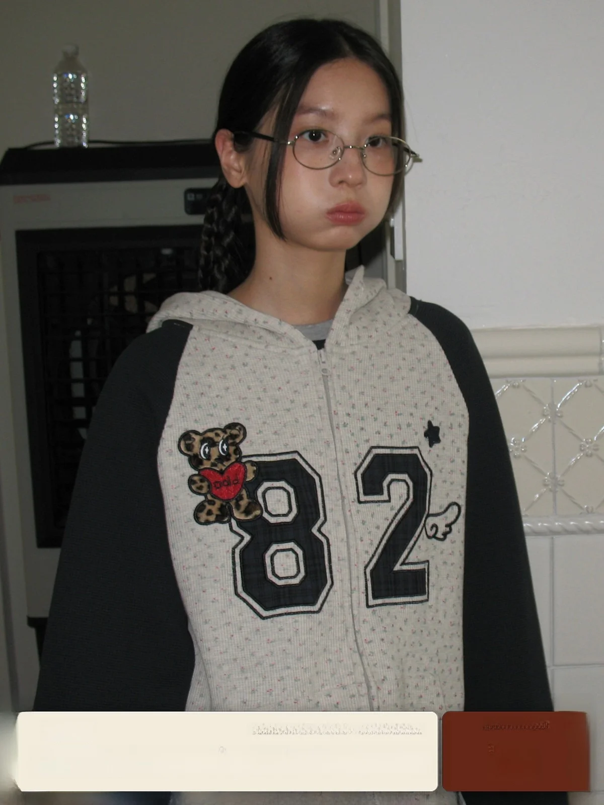 

Odder American Sle Letter Embroidery Polka Dot Hoodie Cardigan Women's Spring Autumn Thin Design Hat Coat Cotton Polyest...