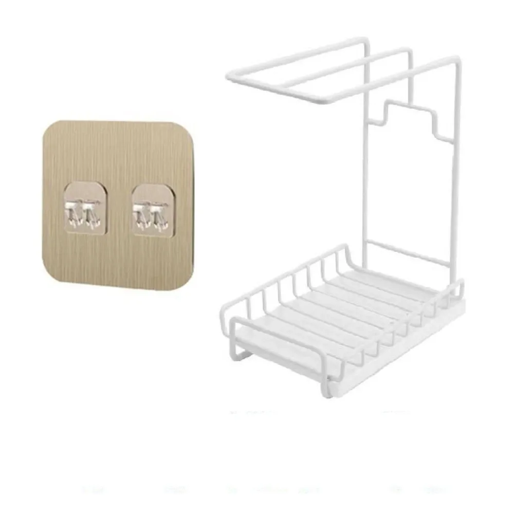 

Съемный поднос для капель, стеллаж для хранения кухонной тряпки, компактная многофункциональная полка для губок для раковины, настенная сушилка для посуды