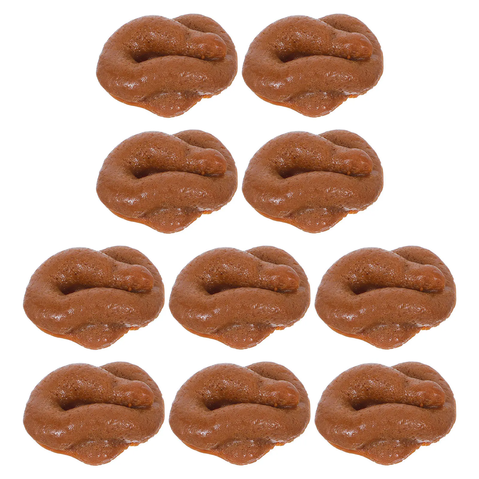 

10Pcs Realistic Fake Poop Prank Props Stretchy Squeezeable Gag Poo for April Fools Halloween Party Jokes Stress Relief Fun Prank