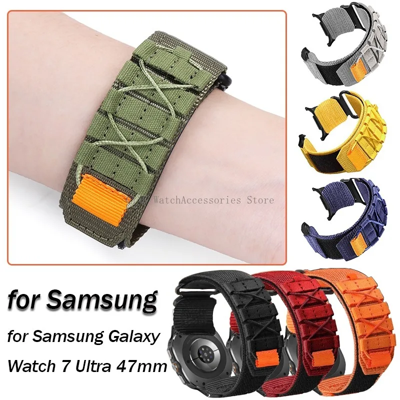 Men Women Strap Quick Fit Nylon WatchBand Colorful Loop Wristband Sport Bracelet Accessory for Samsung Watch Galaxy 7 Ultra 47mm