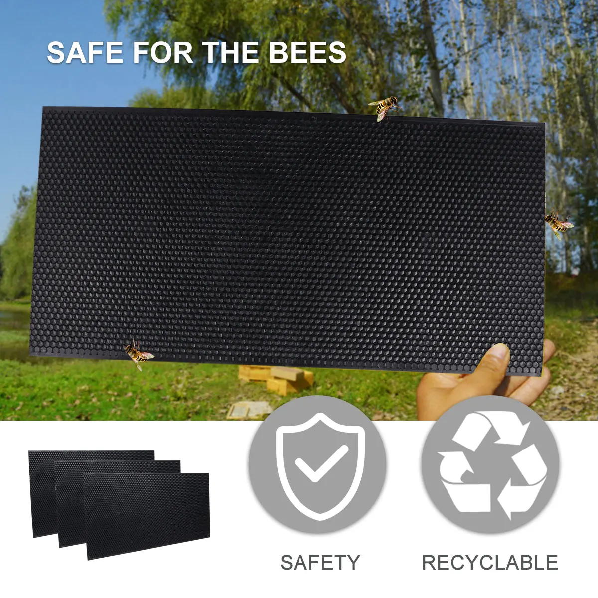 

10 Pcs Plastic Beehive Foundation Sheets Nest Base Beekeeping Tools Honeycomb Building Reusable Bees Deep Foundation