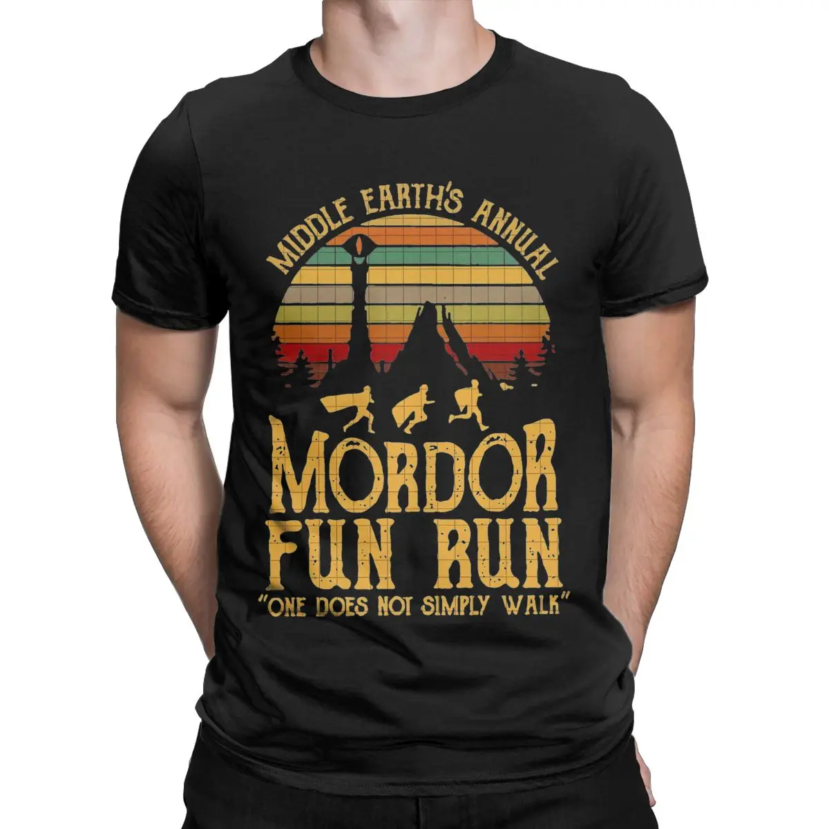 

2025 new model Fashion One Does Not Simply Walk Middle Earth's Annual T-Shirt Men Round Collar Cotton T Shirt Short Sleeve Tee S