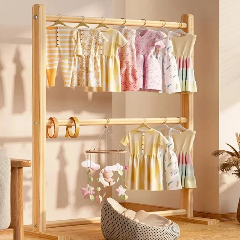 Pet Wardrobe Hanger Solid Wood Dog Wardrobe Puppy Coat Storage Rack Cat Clothes Hanging Stand Small Pet Clothes Organizer