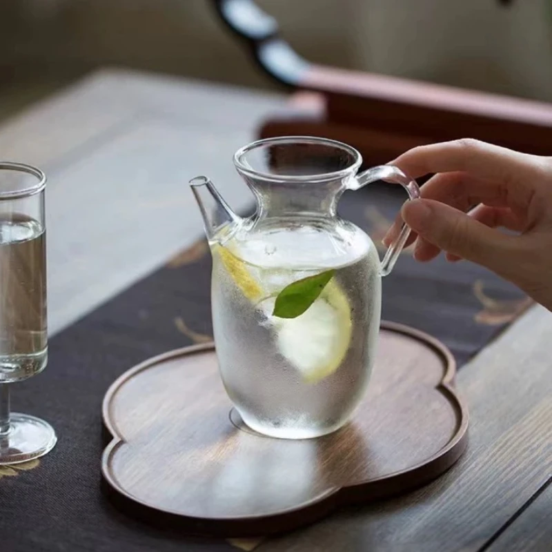 تقليد أغنية إبريق شاي زجاجي شفاف تخمير إبريق الشاي الأخضر طقم شاي شاي صغير غلاية باردة صانع الشاي أداة المنزلية وعاء واحد