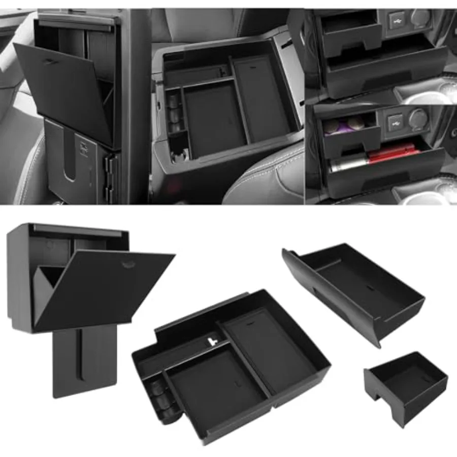 

3PCS Center Console Organizer Compatible with 2014-2024 Toyota 4Runner Accessories, Center Console Hidden Box Organizer and Cen