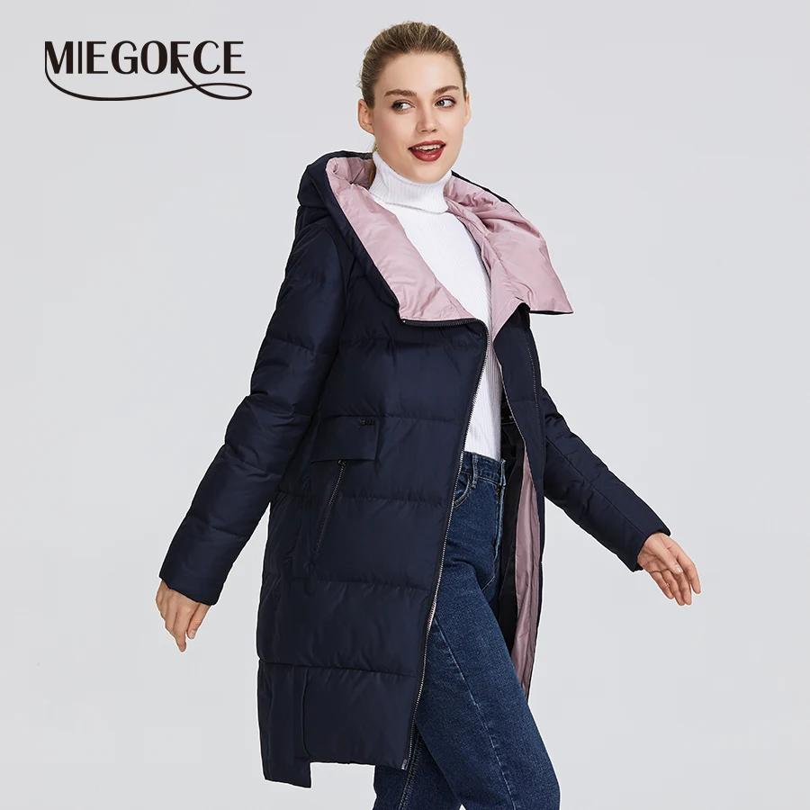 MIEGOFCE Winter Collection Women's Warm Jacket Made With Real Bio Parka Women Windproof Stand-Up Collar With Hood Coat D99119