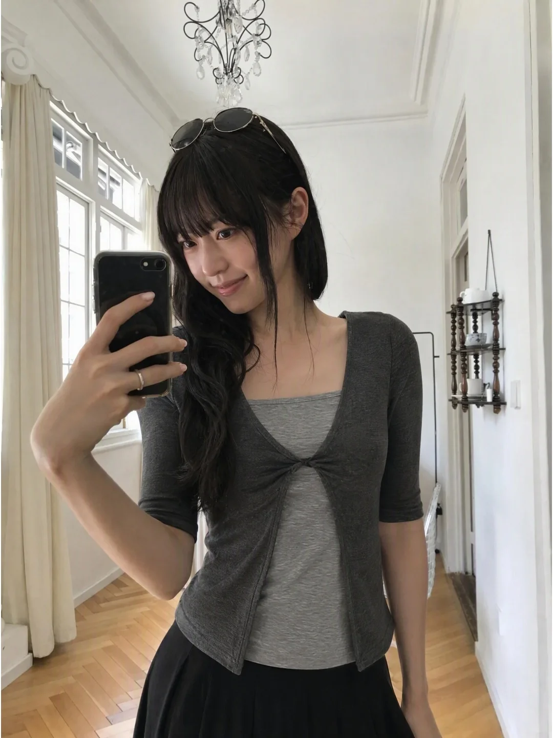 Korean Style Mid-Sleeve T-Shirt Women's Autumn New Design Slimming Base Shirt Inner Wear Top Casual Universal Fit Long Sleeve