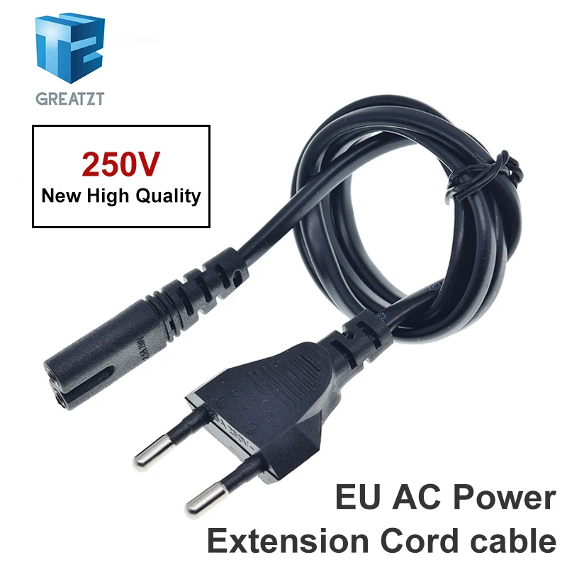 GREATZT Universal 0.5m EU Standard to Figure 8 C7 2-Pin Plug AC Power Cable Lead Cord New High Quality 250V