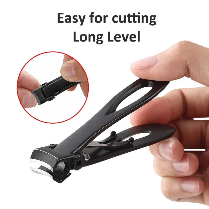 Ouriner Stainless steel nail clippers, wide mouth nail clippers, anti splash nail clippers, single thick toenail scissors