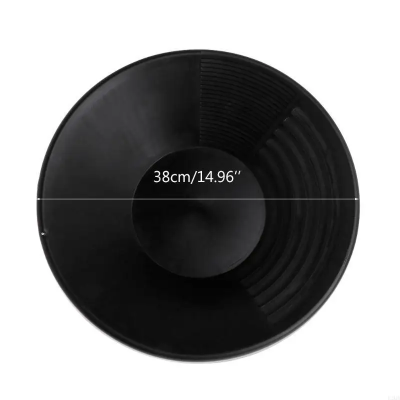 15-inch Gold Pan with Dual Riffles for Gold Prospecting Black Durable Outdoor