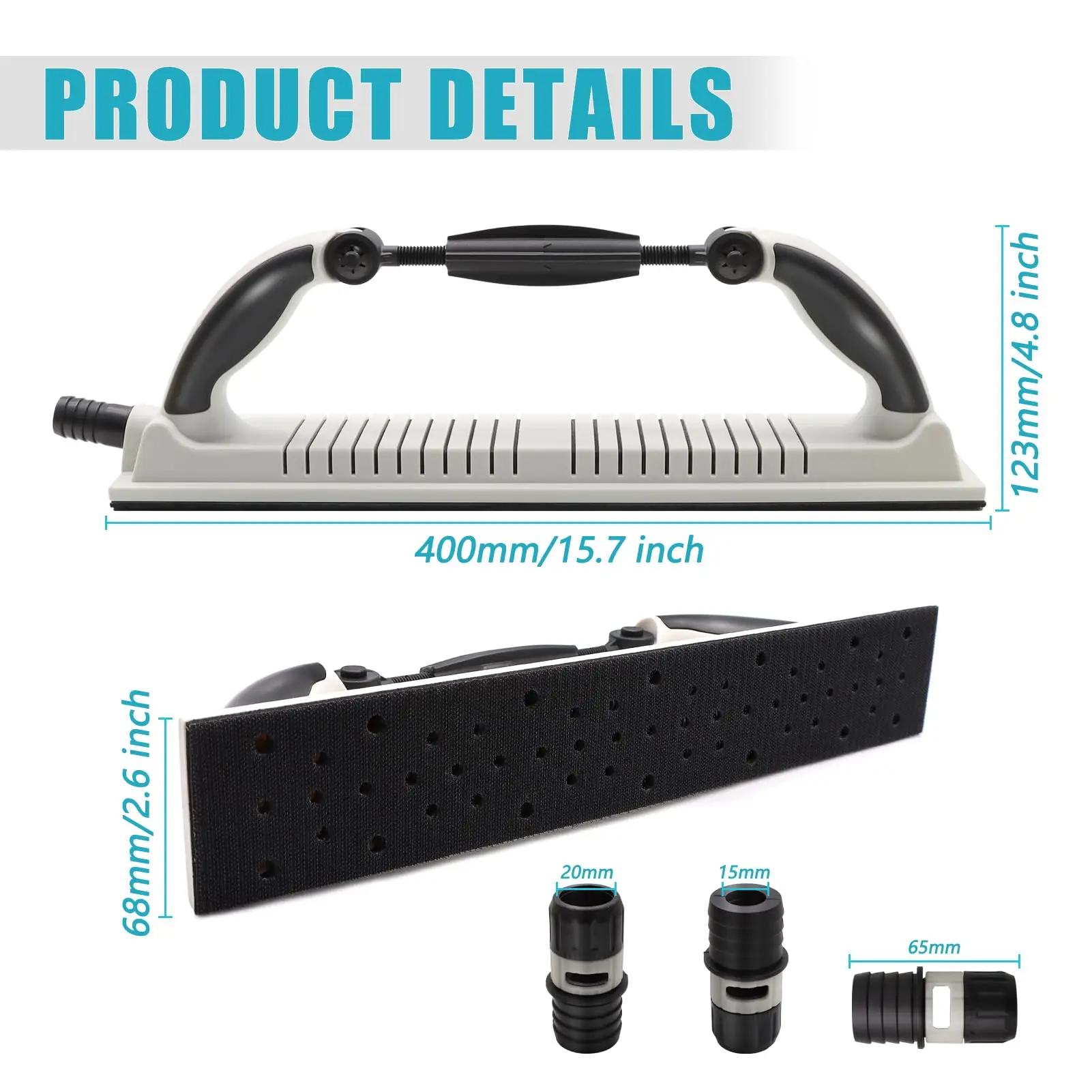 70 × 400MM  Longboard Adjustable FlexibleHand Sanding Block with Hook and Loop Backing Dust-absorbing Hand for Automobile Ship