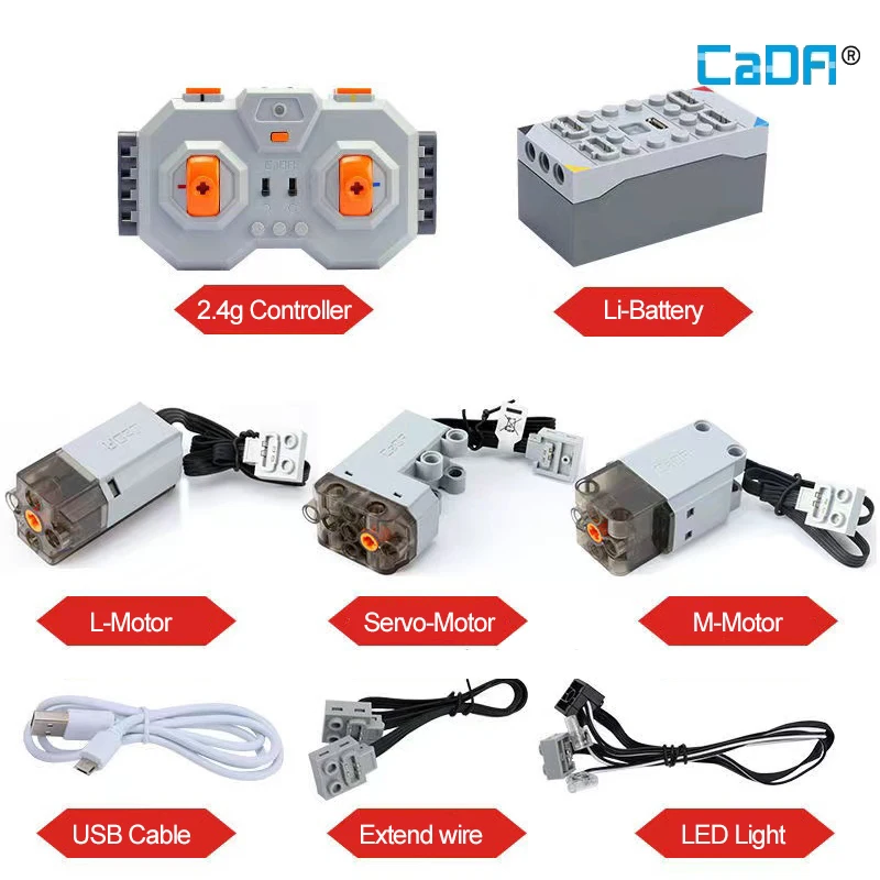 Cada/mouldkind piezas de funciones de potencia de Motor técnico aplicación remota Control caja de batería Servo/XL/L/M motor bloques de construcción de coche ladrillo