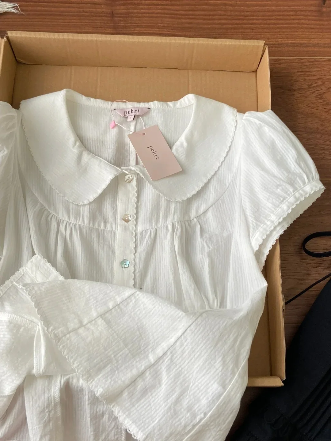 

Waist-Cinched Doll irt ort Sve Bubble Sve Pure Color Cotton Korean Sle Women's irt Summer Faion Slimming Effect