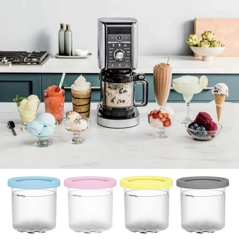 ABUL-4Pack لـ Ninja XSKPLID2CD، متوافق مع NC299AMZ وNC300S Series Cream Ice Cream Makers1 Pint
