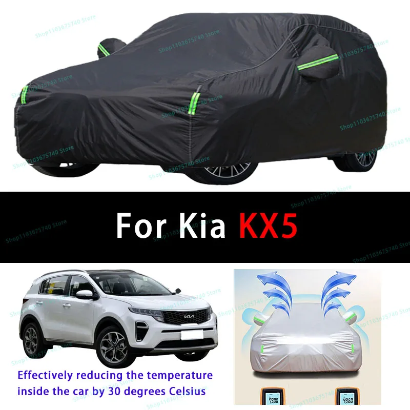 For Kia KX5 Summer Full Car Covers Outdoor Sun uv Protection Dust Cooling Protective Auto Protective Cover