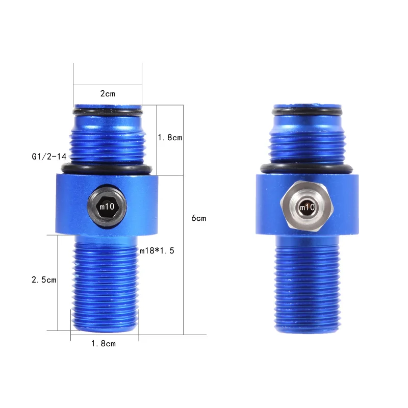 high-voltage fitting straight connector, input thread M18x1.5, outlet thread G1/2-14, 3 colors available black/red/blue/