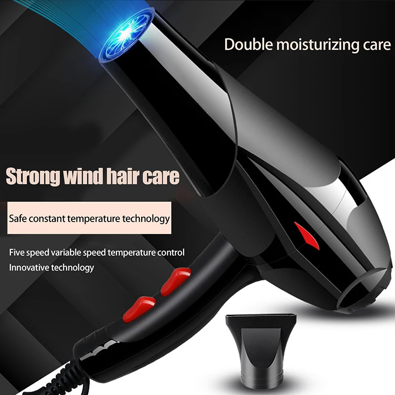 High Power Hair Dryer Blue Light Cold And Hot Wind Adjustable Salon Style Home Use Electric Blow Dryer