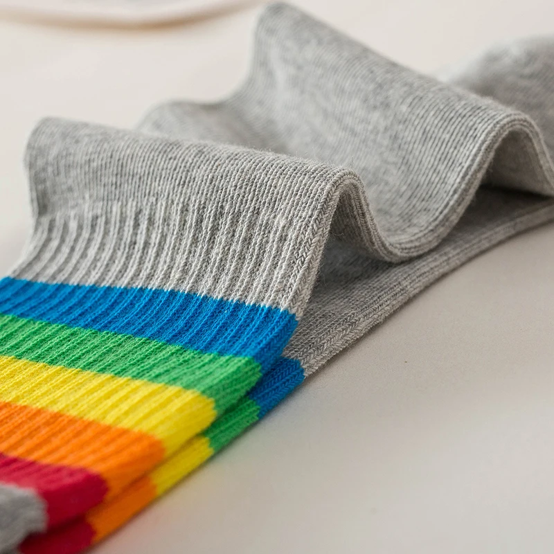 6pairs /pack Boys' Fun Colorful Pattern Crew Dress Sport Socks  7-11Years Boys High Quality Cotton Casual Socks For All Seaons