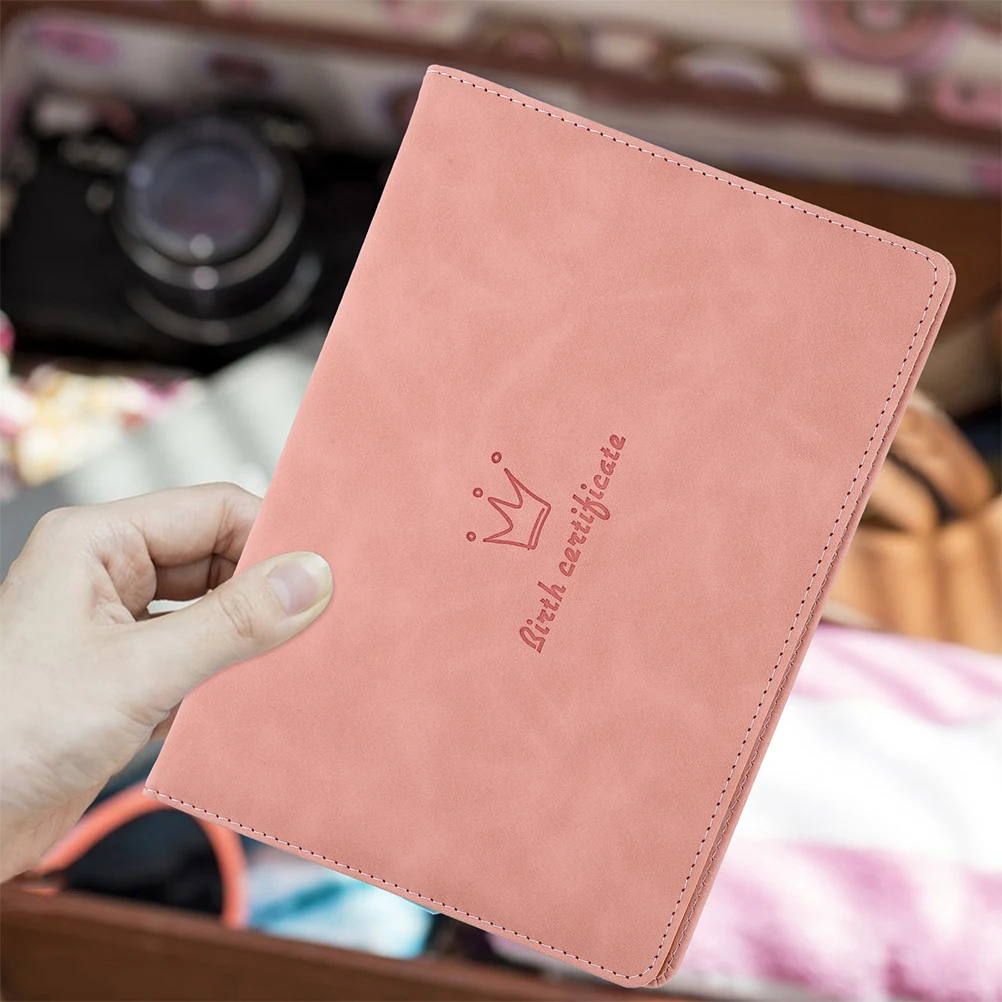 

2 Pcs Birth Certificate Cover Cartoon Protector Folder Light Weight Portable Storage Sleeve Retro Certificate Holder