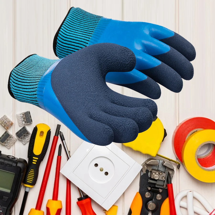 

Gardening Gloves for Thorn-proof Work Coated Leather Garden and Outdoor Utensils Anti-slip Supplies Man Coating Rubber Double