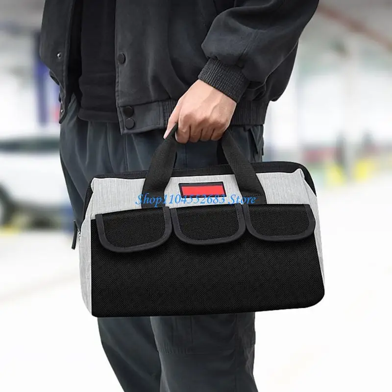 

Y6GD 13/16/18inch Wide Mouth Tool Bag Large Capacity Tool Bags for Men Portable Home Tool Storage Handbag