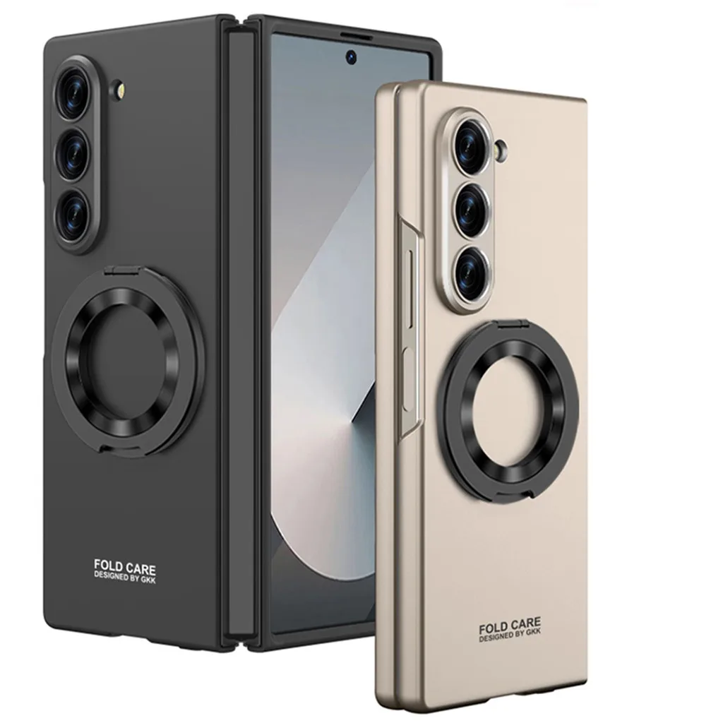 

For Samsung Galaxy Z Fold 7 Fold 7 6 5 4 5G Bracket Case Ultra Thin Magnetic Stand Holder Built-in Screen Protector Full Cover