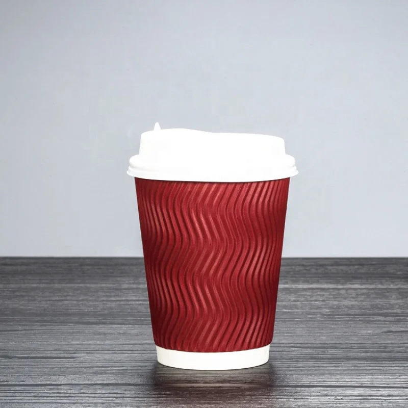 custom.Custom Printed 8oz Double Wall Paper Cups Hot Drinks Embossed Coffee Cups