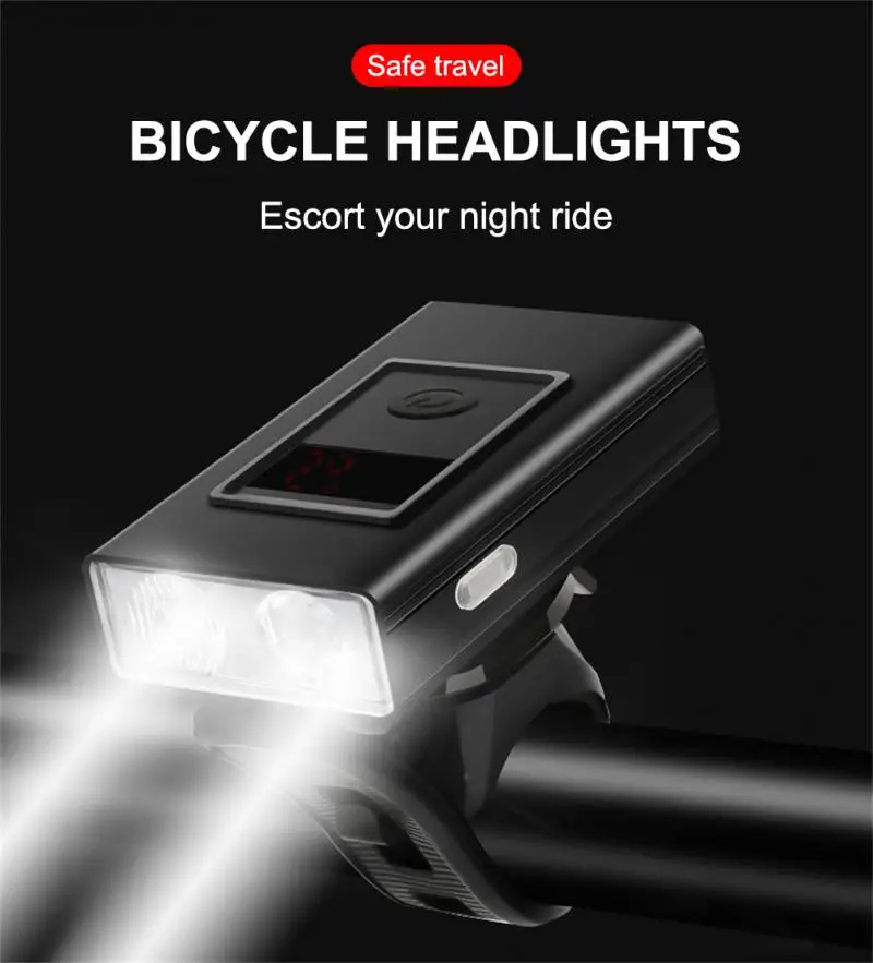 1200LM Bike Light 5-32 Hour Cycling Light 6 Modes Power Display USB Charge Front Lamp LED Safety Warning Tail Lamp Part