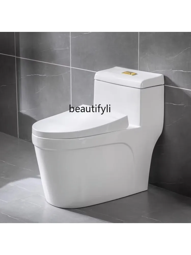 Bathroom Toilet Household Flush Toilet Ceramic Water-Saving Mute Deodorant Toilet Siphon Sit Toilet Large Pipe