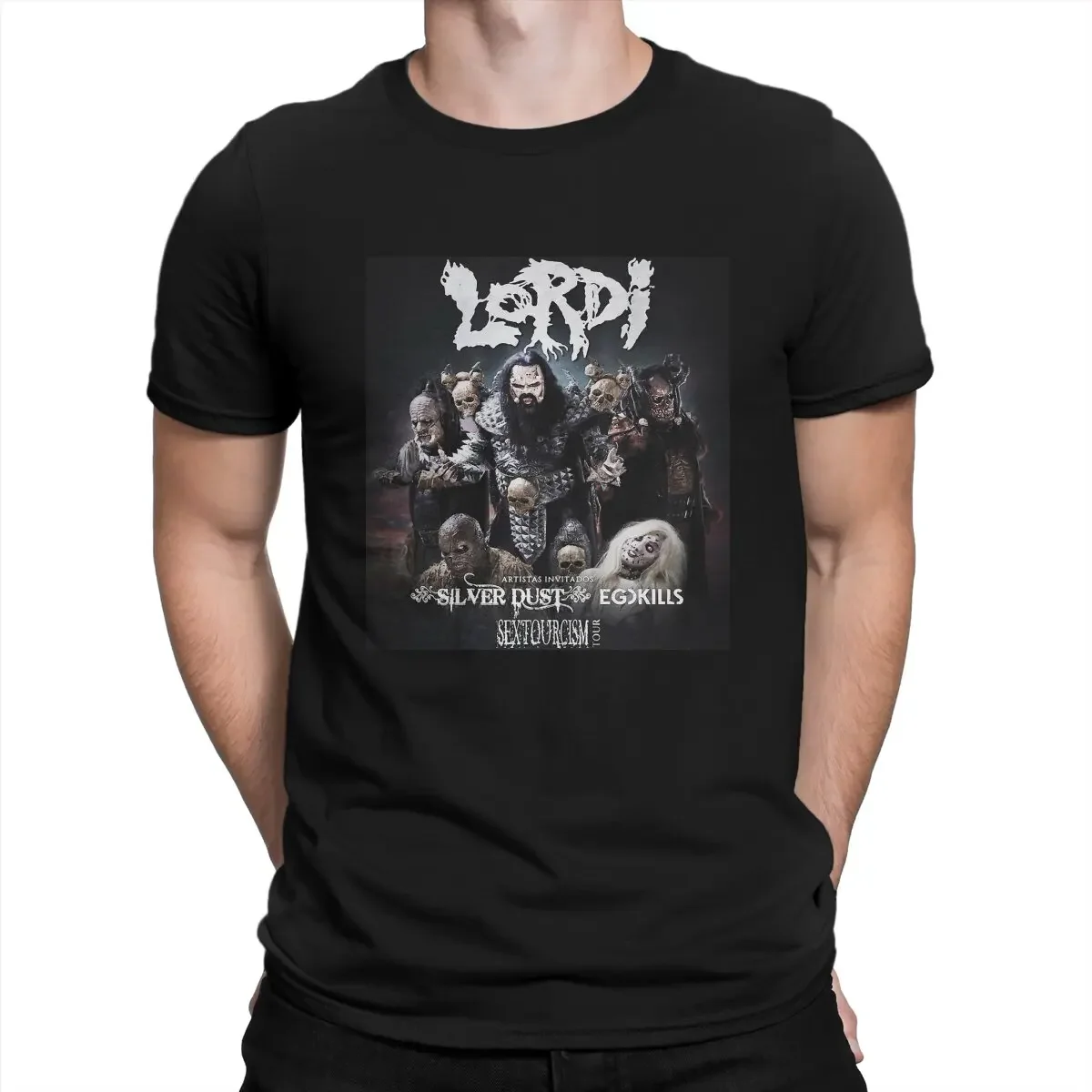 Humor Top Quality Birthday Gifts Skull Man's TShirt Lordi Metal Crewneck Tops 100% Cotton T Shirt men clothing graphic t shirts