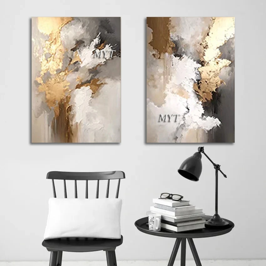 

Современные картины маслом, акриловый дизайн, высокое качество, модная настенная картина, 2 шт., абстрактный текстурированный художественный холст в рулоне, безрамный