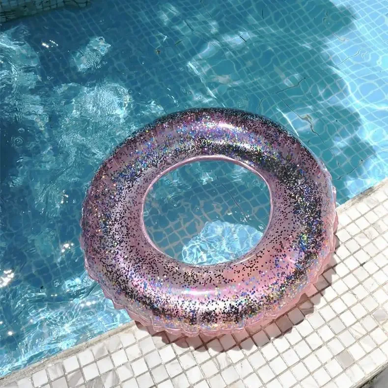 factory-direct-new-model-children's-glitter-pvc-sequin-inflatable-swimming-ring