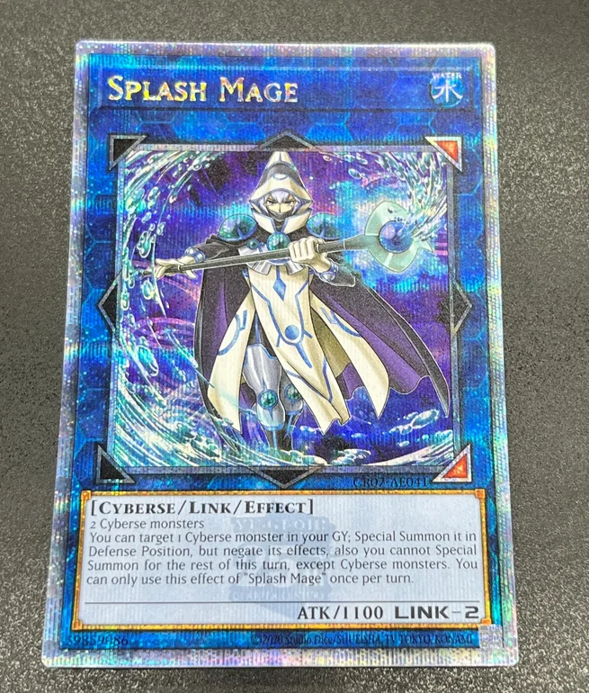 Yu-Gi-Oh YGO Konami Duel Monsters CR07-AE041 Splash Mage Quarter Century Secret Collezione Ufficiale Asiatica In Inglese Carta In Perfette Condizioni-image