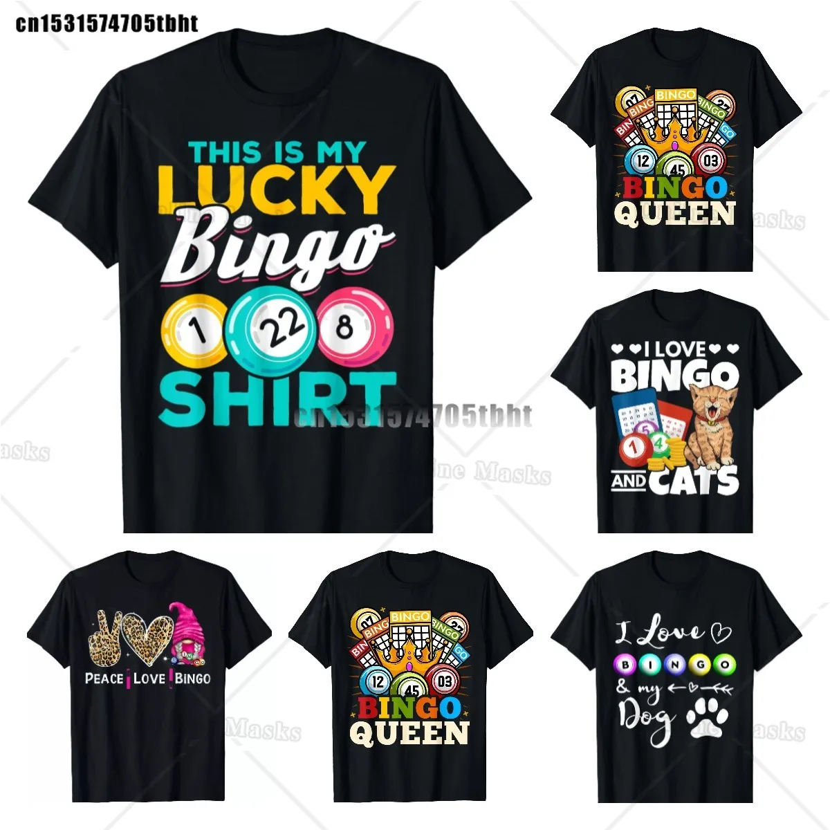 Crazy Bingo Lady Shirt Funny Lucky Bingo Shirt Player Hobby Gambling Bingo Queen T-Shirt Fashion Street Cotton Tops Tees