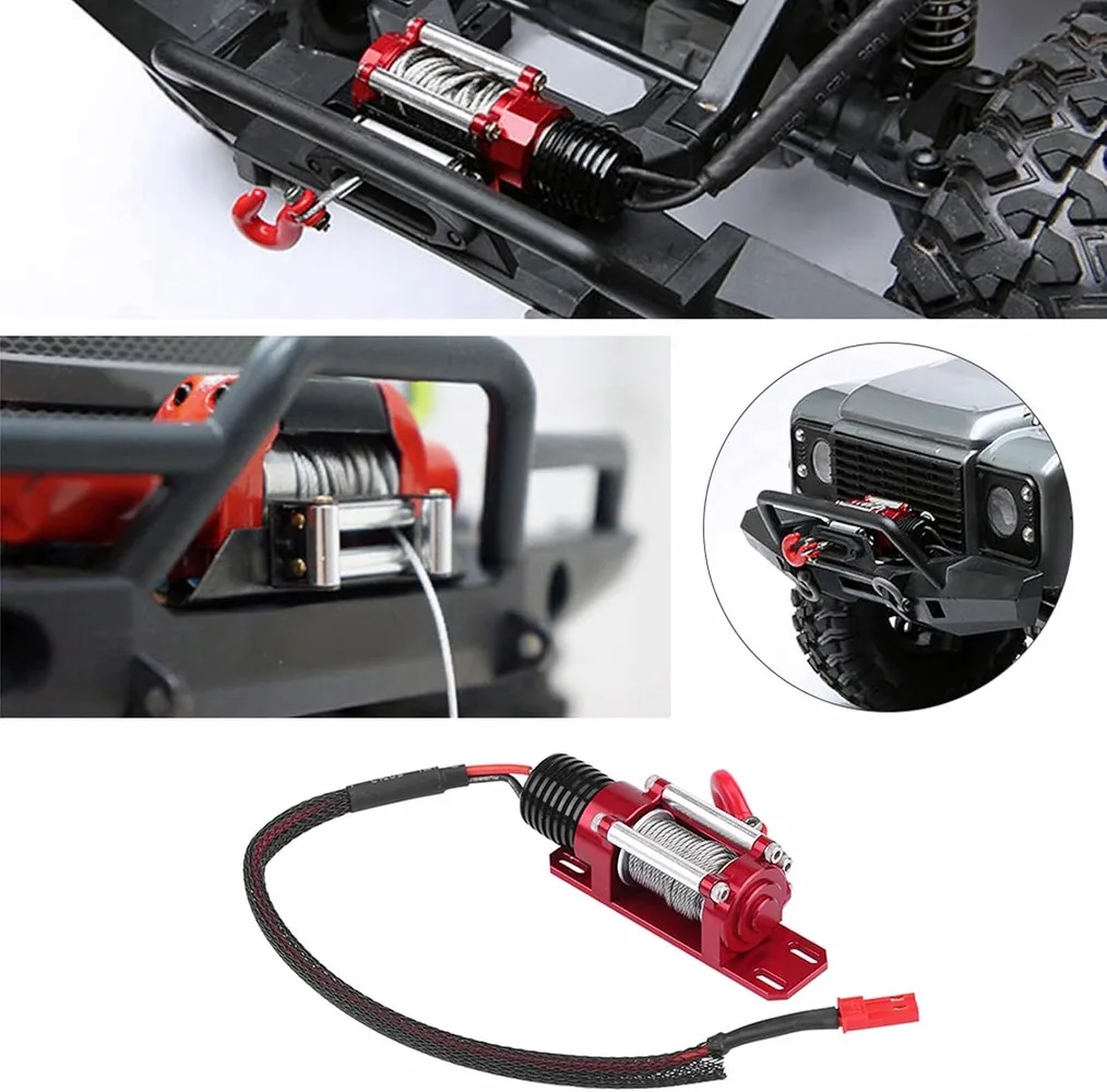 1/10 RC Modellauto Zubehör Metallwinde mit Fernbedienung für RC Crawler Truck Axial SCX10 90046 TRX4 TRX6 Redcat Gen8