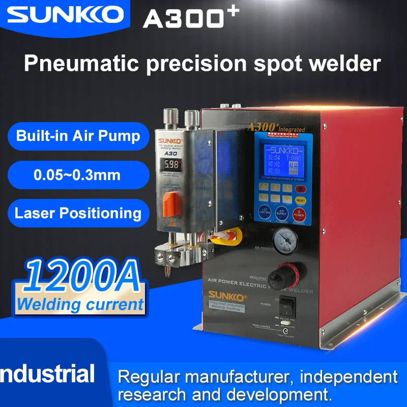 

Newest Released Sunkko A300+ Pneumatic Pressing Spot Welder Industrial Grade 7.5KW For Lithium Battery Pack