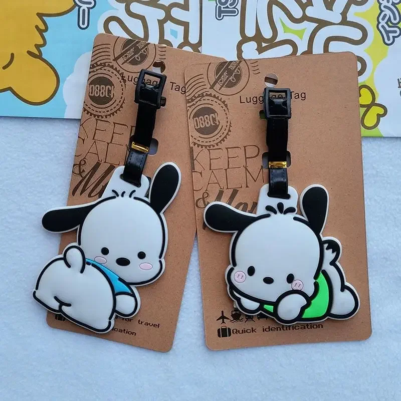 Kawaii Sanrio Pochacco Luggage Tag Boarding Pass Suitcase Tag Cartoon Cute Baggage Tag Hanging Ornaments Travel Check-in Tag