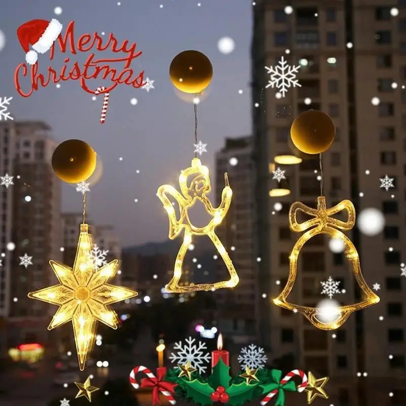 Vivid Christmas Window Lights Window Light Decorations With Suction Cup Adorable Elegant Battery Operated Christmas decor Light