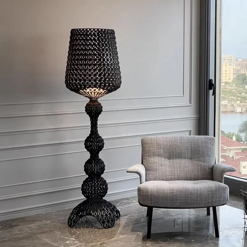 Italian Retro Light Luxury Living Room Hollow Standing Lights Ins Style Study Bedroom Designe Creative Sofa Floor Lamp Goblet