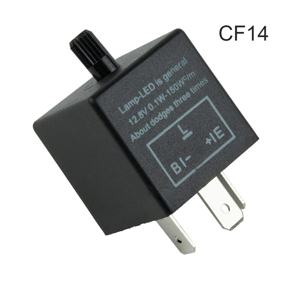 

Motorcycle Adjustable Turn Signal Relay 12V Universal Turn Signal Hazard LED Flasher Relay CF14 3Pin JL-02 Fix Fast Hyper-Flash