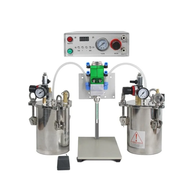 AB double liquid pneumatic dispensing machine, handheld two-component gluing and injecting machine